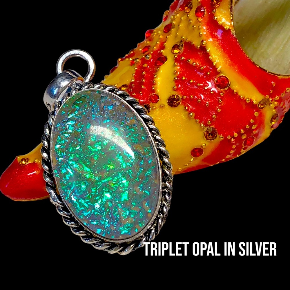Sterling Silver Opal Triplet Pendant